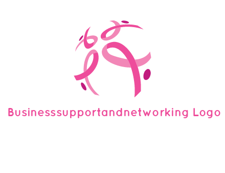 world logo with breast cancer ribbons and dots