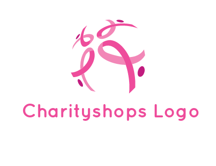 world logo with breast cancer ribbons and dots