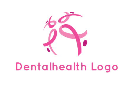 world logo with breast cancer ribbons and dots