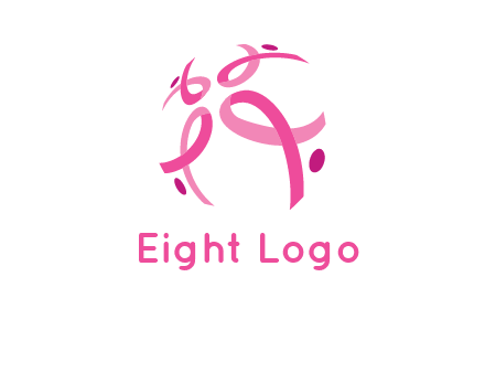 world logo with breast cancer ribbons and dots