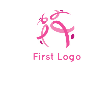 world logo with breast cancer ribbons and dots