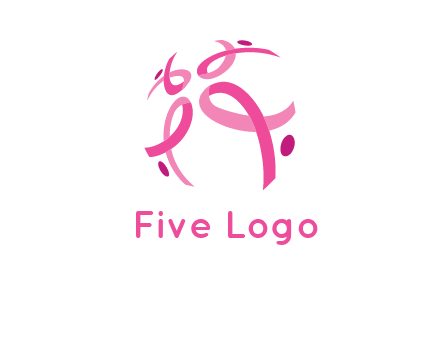 world logo with breast cancer ribbons and dots