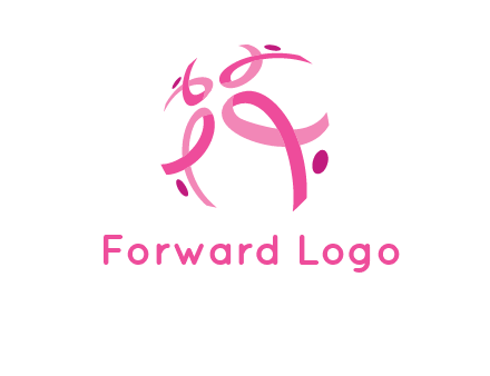 world logo with breast cancer ribbons and dots