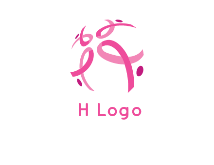 world logo with breast cancer ribbons and dots