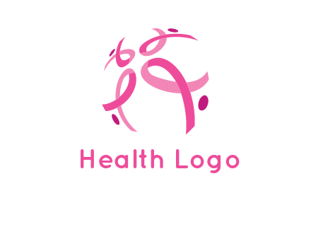 world logo with breast cancer ribbons and dots