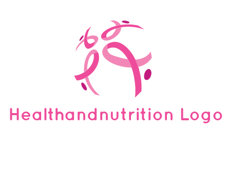 world logo with breast cancer ribbons and dots