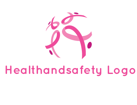 world logo with breast cancer ribbons and dots