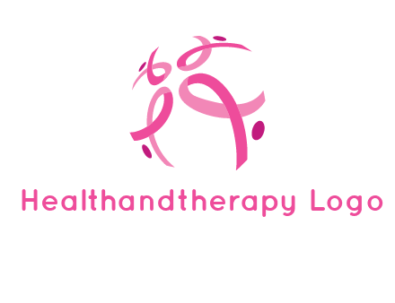 world logo with breast cancer ribbons and dots