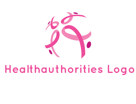 world logo with breast cancer ribbons and dots