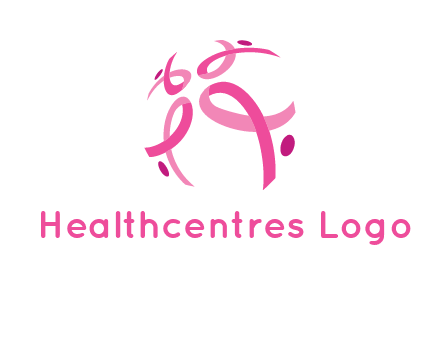 world logo with breast cancer ribbons and dots