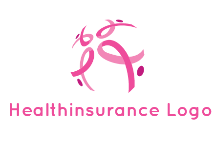 world logo with breast cancer ribbons and dots