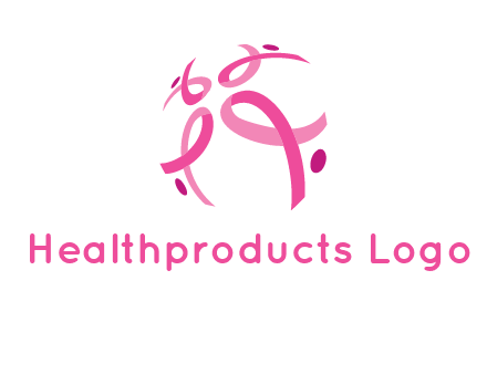 world logo with breast cancer ribbons and dots