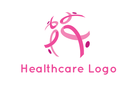 world logo with breast cancer ribbons and dots