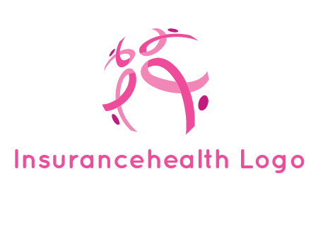world logo with breast cancer ribbons and dots