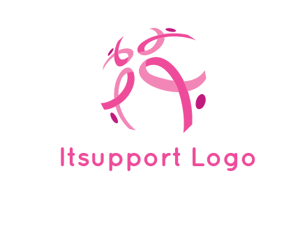 world logo with breast cancer ribbons and dots