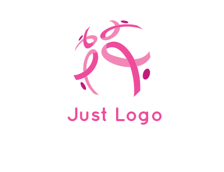 world logo with breast cancer ribbons and dots
