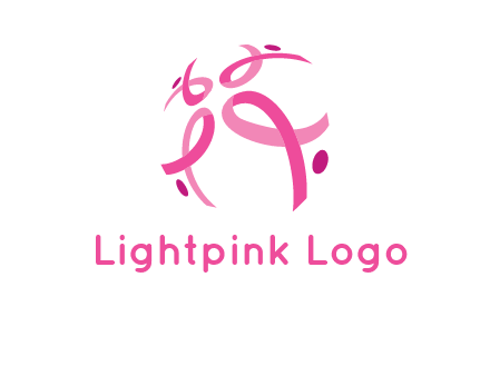 world logo with breast cancer ribbons and dots