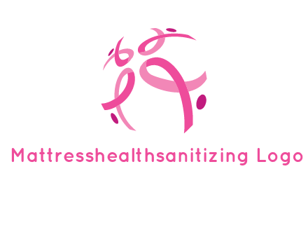 world logo with breast cancer ribbons and dots