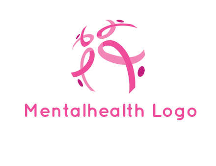 world logo with breast cancer ribbons and dots