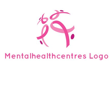 world logo with breast cancer ribbons and dots