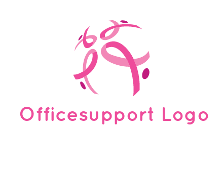 world logo with breast cancer ribbons and dots