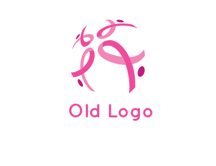 world logo with breast cancer ribbons and dots