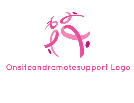 world logo with breast cancer ribbons and dots