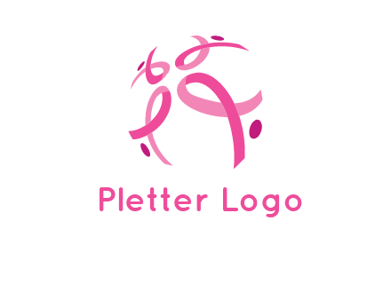 world logo with breast cancer ribbons and dots