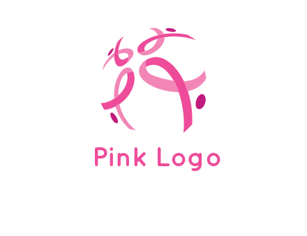 world logo with breast cancer ribbons and dots
