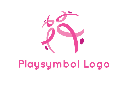 world logo with breast cancer ribbons and dots
