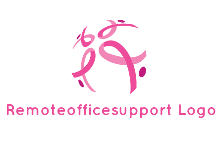 world logo with breast cancer ribbons and dots
