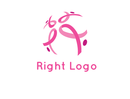 world logo with breast cancer ribbons and dots