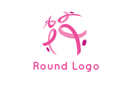 world logo with breast cancer ribbons and dots