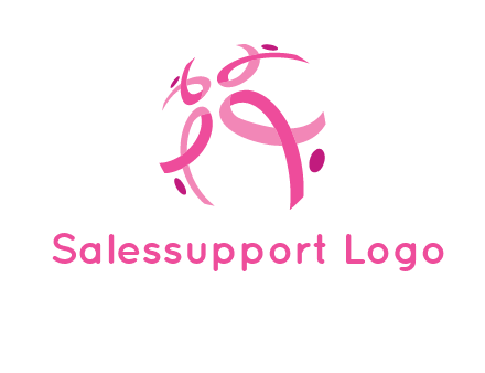 world logo with breast cancer ribbons and dots