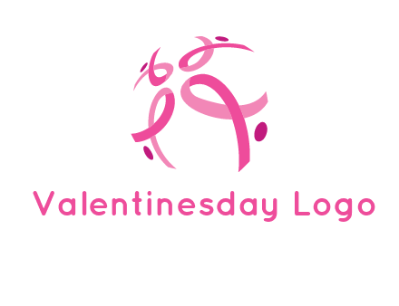 world logo with breast cancer ribbons and dots