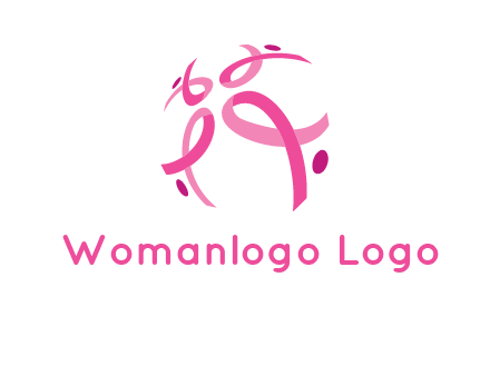 world logo with breast cancer ribbons and dots