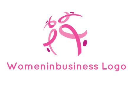 world logo with breast cancer ribbons and dots