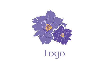 purple lisianthus flowers logo