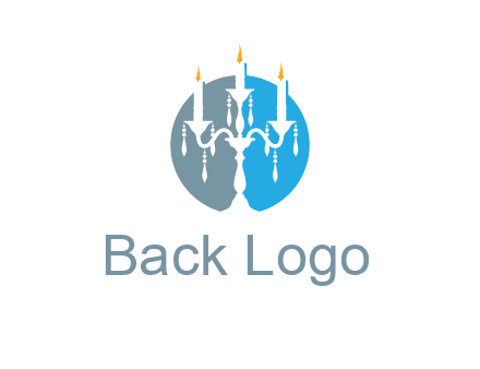 candelabra with crystals and burning candles logo