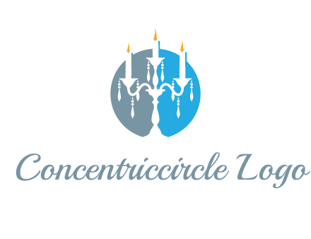 candelabra with crystals and burning candles logo