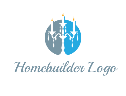 candelabra with crystals and burning candles logo