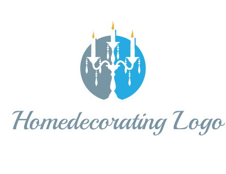 candelabra with crystals and burning candles logo