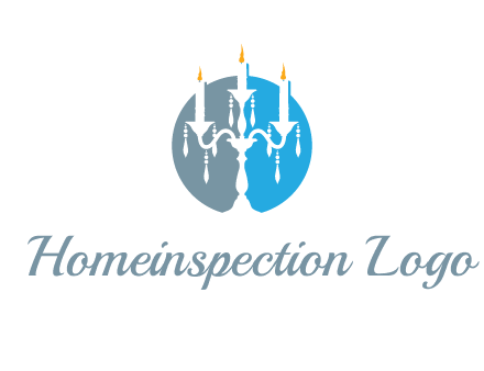 candelabra with crystals and burning candles logo