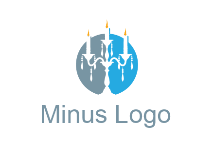 candelabra with crystals and burning candles logo