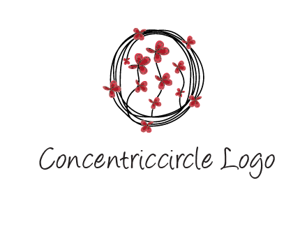 wreath made of wire, butterflies and flowers logo