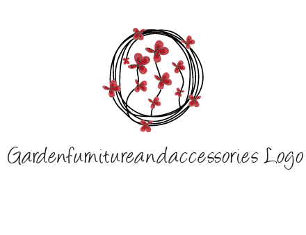 wreath made of wire, butterflies and flowers logo