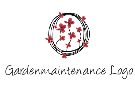 wreath made of wire, butterflies and flowers logo