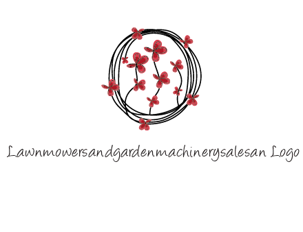 wreath made of wire, butterflies and flowers logo