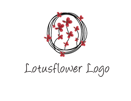 wreath made of wire, butterflies and flowers logo
