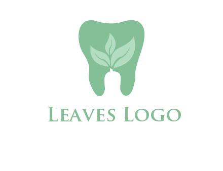 leaves inside tooth logo
